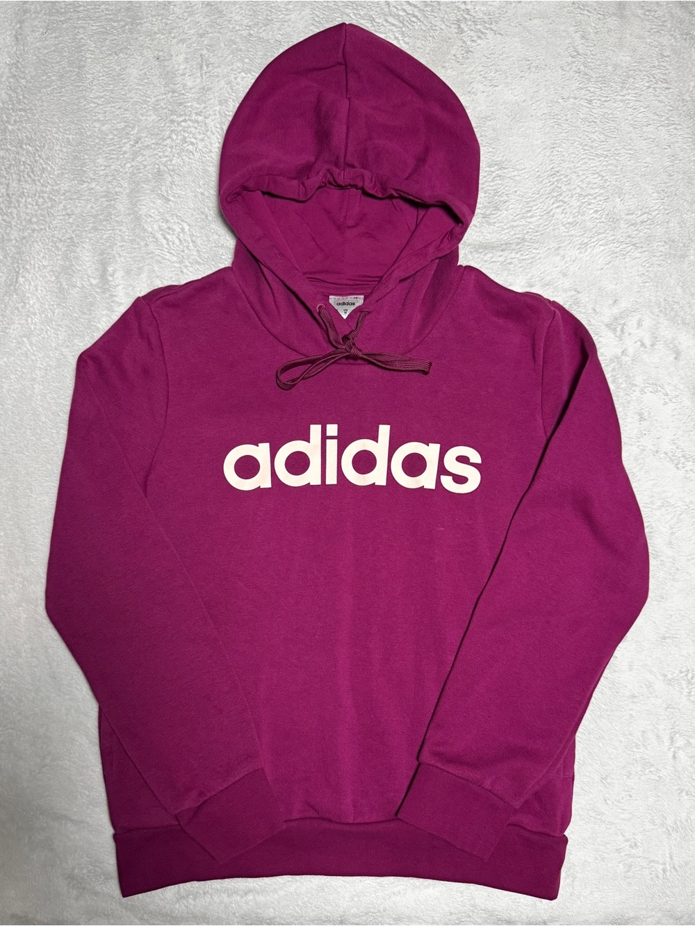 Adidas Womens M Hoodie Magenta Pink Pullover Sweatshirt Logo
